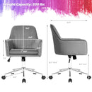 Velvet Accent Office Armchair with Adjustable Swivel and Removable Cushion by LJGDeals