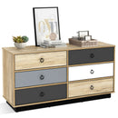 6 Drawers Double Dresser Accent Storage Tower for Bedroom Hallway Entryway by LJGDeals