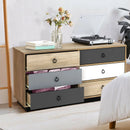 6 Drawers Double Dresser Accent Storage Tower for Bedroom Hallway Entryway by LJGDeals