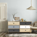 6 Drawers Double Dresser Accent Storage Tower for Bedroom Hallway Entryway by LJGDeals