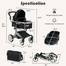Folding Aluminum Infant Reversible Stroller with Diaper Bag
