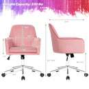 Velvet Accent Office Armchair with Adjustable Swivel and Removable Cushion by LJGDeals