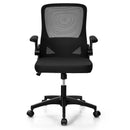Swivel Mesh Office Chair with Foldable Backrest and Flip-Up Arms-Black by LJGDeals