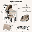 Folding Aluminum Infant Reversible Stroller with Diaper Bag by LJGDeals