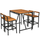 5 Pieces Outdoor Acacia Wood and PE Rattan Bar Set by LJGDeals