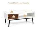 Rectangular Wooden Coffee Table with Drawer and Open Storage Shelf by LJGDeals