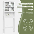 Over the Toilet Storage Cabinet Bathroom Space Saver with Tempered Glass Door by LJGDeals