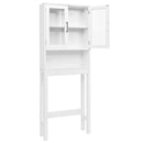 Over the Toilet Storage Cabinet Bathroom Space Saver with Tempered Glass Door by LJGDeals