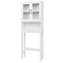 Over the Toilet Storage Cabinet Bathroom Space Saver with Tempered Glass Door by LJGDeals