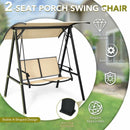 Outdoor Porch Steel Hanging 2-Seat Swing Loveseat with Canopy by LJGDeals