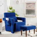 Modern Berber Fleece Single Sofa Chair with Ottoman and Waist Pillow by LJGDeals