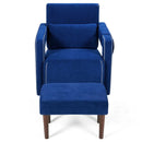 Modern Berber Fleece Single Sofa Chair with Ottoman and Waist Pillow by LJGDeals
