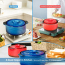 2 Pieces Ceramic Cookware Set with Lid and Insulated Handle by LJGDeals