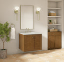 James Martin Laurent 30" Dual Mount Single Bathroom Vanity, Honey Oak