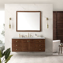 James Martin Amberly 60" Dual Mount Single Bathroom Vanity, Mid-Century Walnut