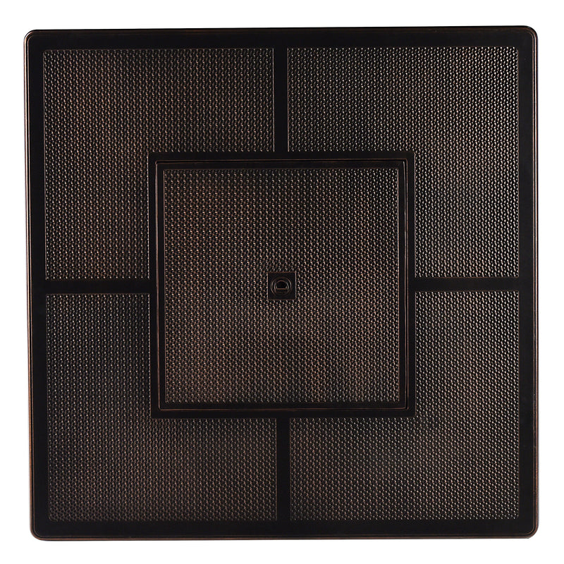 Black Aluminum Fire Table Set with Two Loveseats and Two Club Chairs