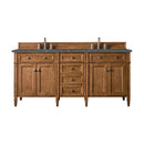 James Martin Brittany 72" Double Bathroom Vanity, Saddle Brown