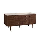 James Martin Amberly 72" Dual Mount Double Bathroom Vanity, Mid-Century Walnut