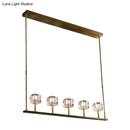GobekUsa Ice Cube Crystal Pendant Light - Minimalist Gold Dining Room Island Lamp (5/10 Heads)