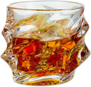 Wine and Whiskey Mountain Decanter, 4 Glasses and Wood Tray 750 ML
