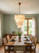 Icicle Waterfall Textured Glass Chandelier