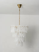 Icicle Waterfall Textured Glass Chandelier