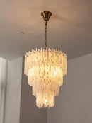 Icicle Waterfall Textured Glass Chandelier