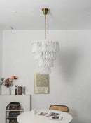 Icicle Waterfall Textured Glass Chandelier