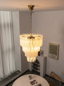 Icicle Waterfall Textured Glass Chandelier