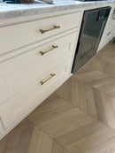 Hourglass "Tuscany" Drawer Pulls and Knobs in Antique Brass
