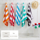 Cotton Velour Cabana Stripe Beach Towel - Novia Collection by Great Bay Home