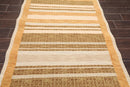3'10" x 5'10" Hand Knotted Wool High Low Pile Area Rug Beige