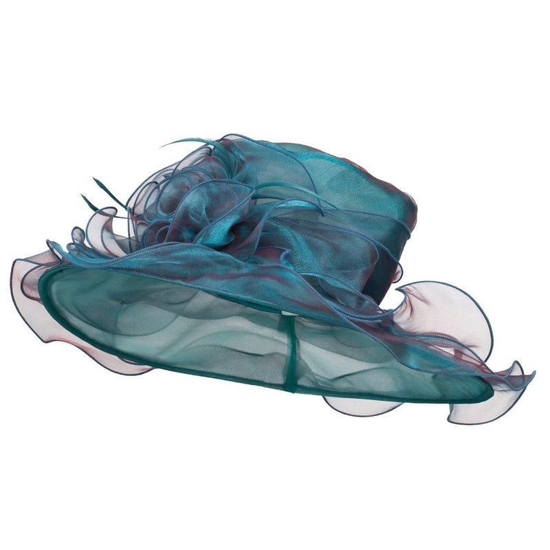 Iridescent Polyester Roses Organza Hat