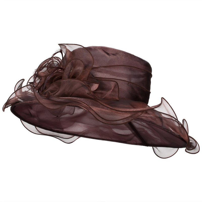 Iridescent Polyester Roses Organza Hat