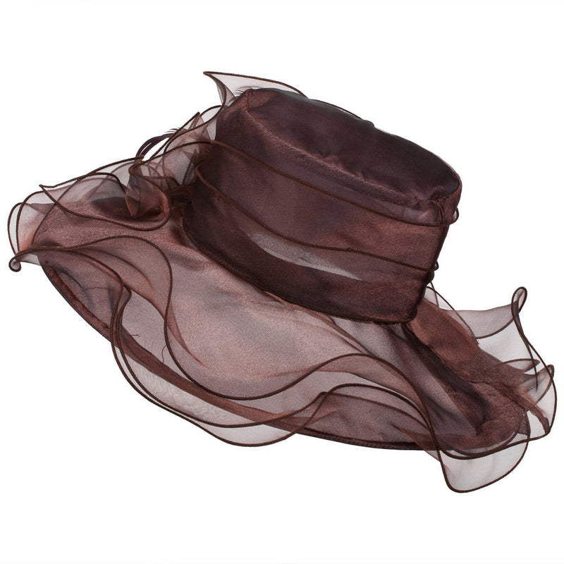 Iridescent Polyester Roses Organza Hat