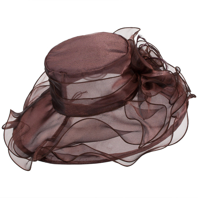Iridescent Polyester Roses Organza Hat