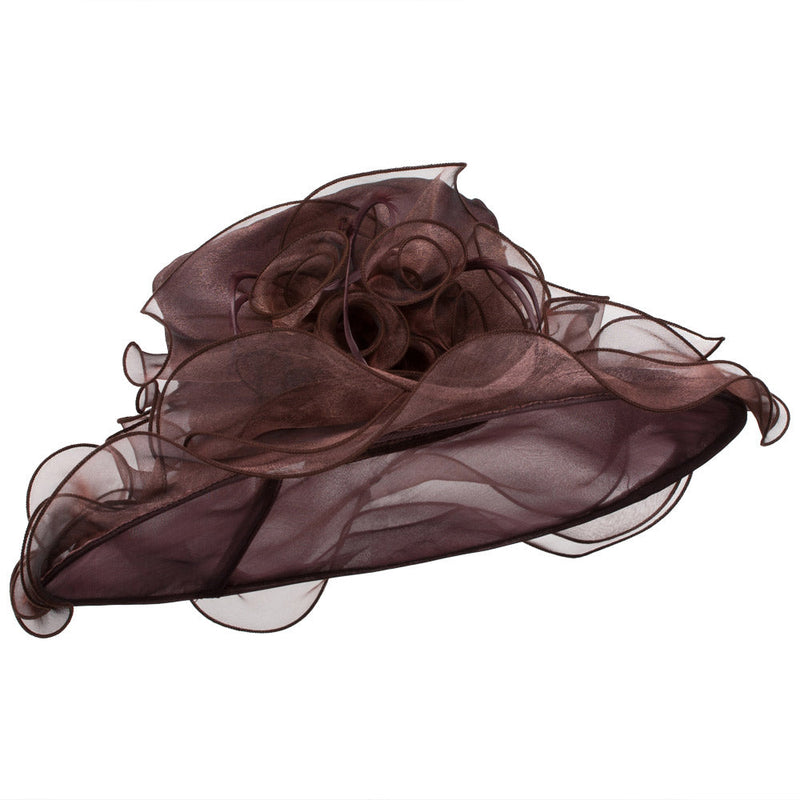 Iridescent Polyester Roses Organza Hat