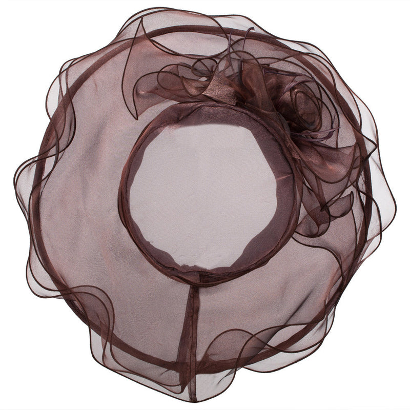 Iridescent Polyester Roses Organza Hat