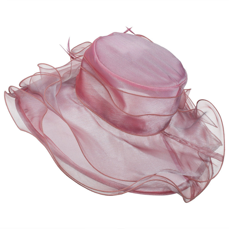 Iridescent Polyester Roses Organza Hat