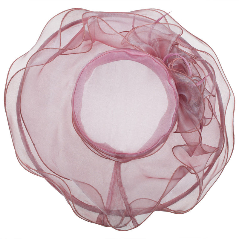 Iridescent Polyester Roses Organza Hat