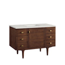 James Martin Amberly 48" Dual Mount Single Bathroom Vanity, Mid-Century Walnut