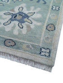Idris Custom Made Modern Oushak Light Silver And Ivory Wool Area Rug by The Rug Decor