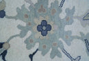 Idris Custom Made Modern Oushak Light Silver And Ivory Wool Area Rug by The Rug Decor