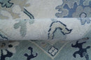 Idris Custom Made Modern Oushak Light Silver And Ivory Wool Area Rug by The Rug Decor