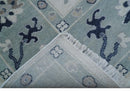 Idris Custom Made Modern Oushak Light Silver And Ivory Wool Area Rug by The Rug Decor