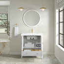 James Martin Myrrin 30" Single Bathroom Vanity, Bright White