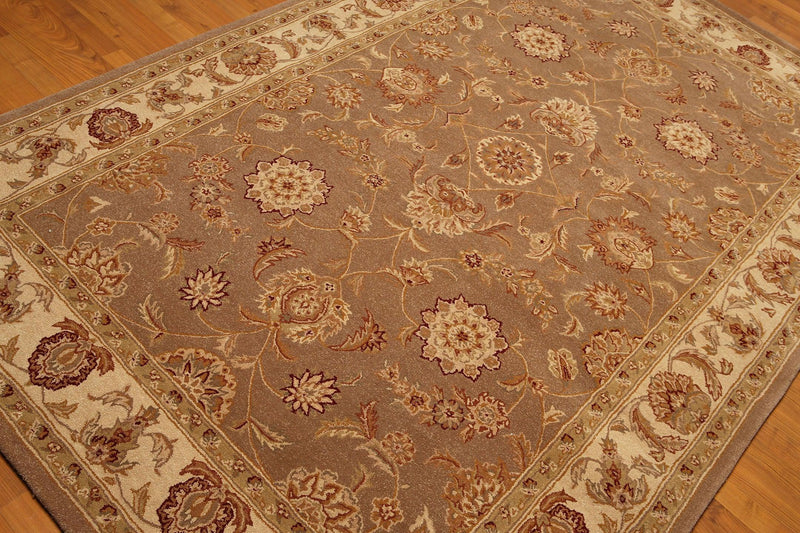 5'6" X 8'6" handmade 100% wool Traditional Oriental Area Rug Brown