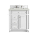 James Martin Bristol 30" Single Bathroom Vanity, Bright White