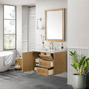 James Martin Laurent 36" Dual Mount Single Bathroom Vanity, Light Natural Oak