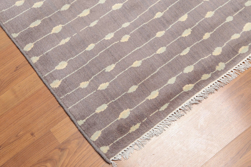 6' x 9' Hand Knotted Modern 100% Wool Area rug Gray